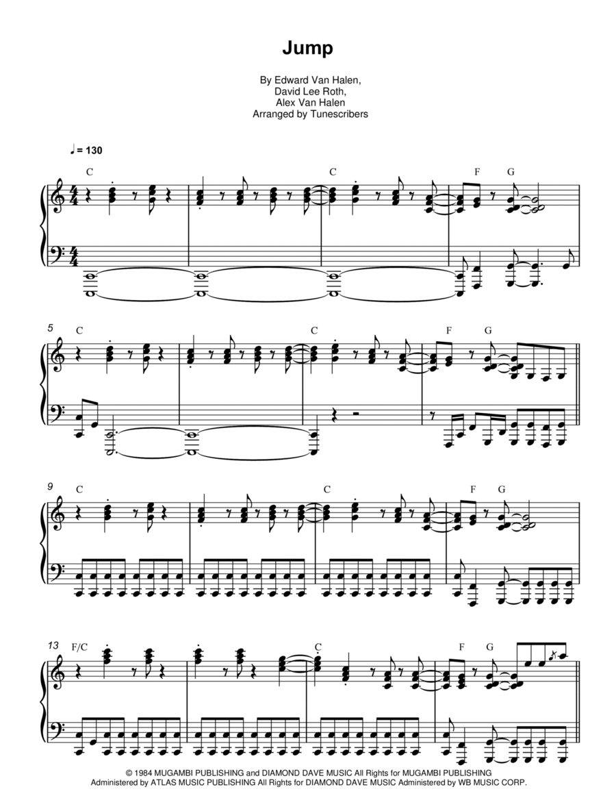 Jump Piano Solo scores gallery preview page 1
