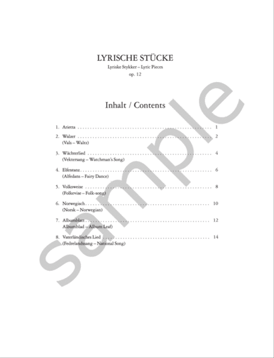 Lyric Pieces for Piano, Book 1 Op. 12 Piano scores gallery preview page 2