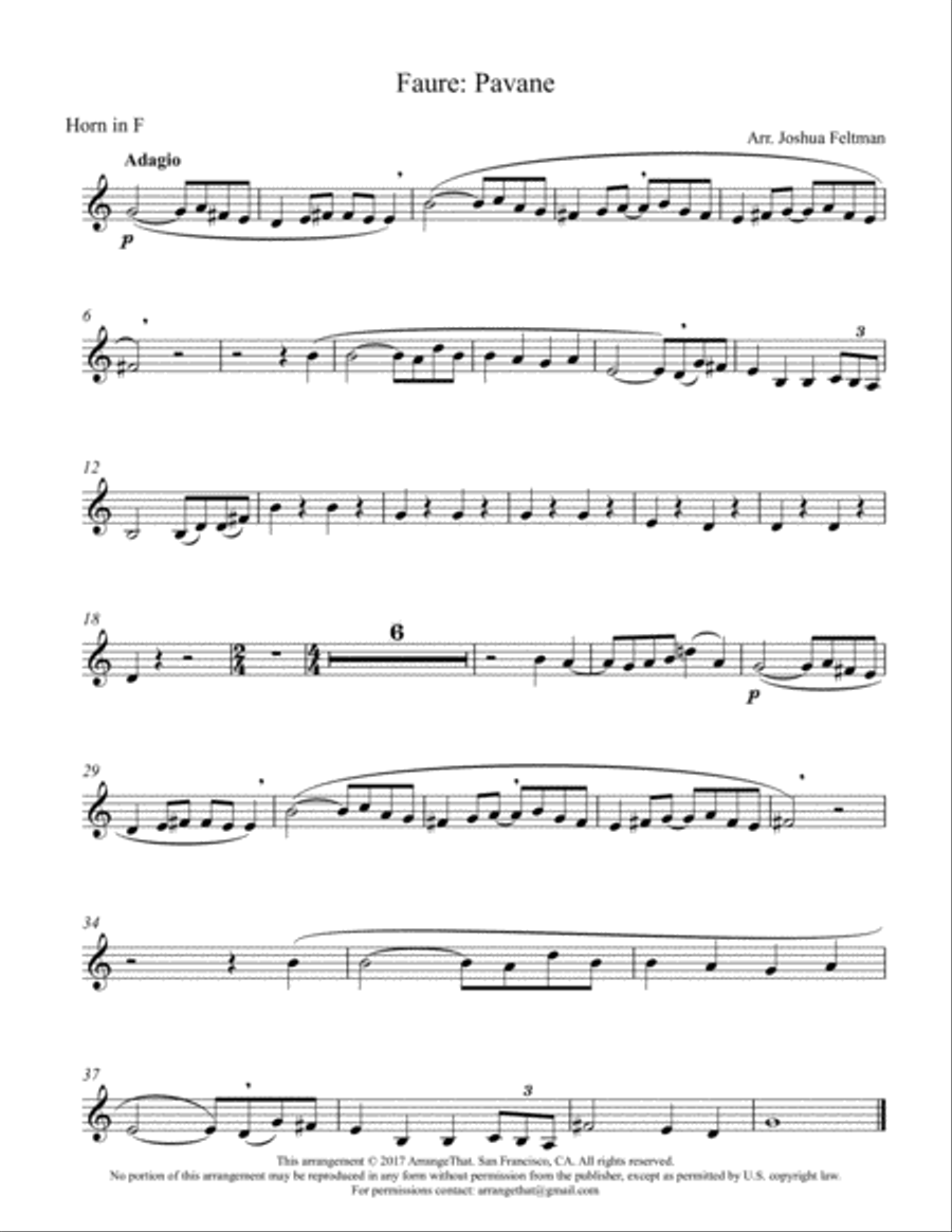 Faure: Pavane Faure: Pavane Small Ensemble scores gallery preview page 6