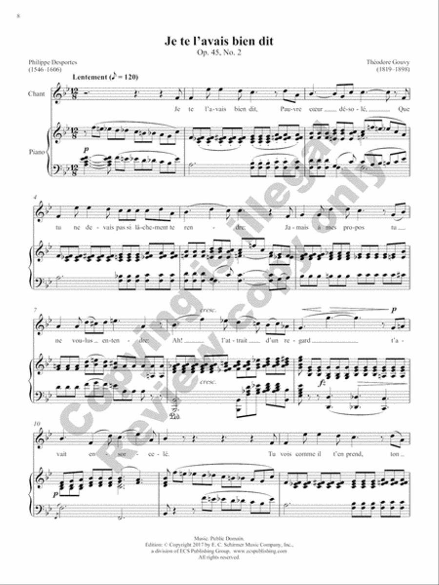 Songs of Gouvy, Volume 2: 18 Sonnets et chansons de Desportes; 18 Poésies de Moritz Hartmann Voice Solo scores gallery preview page 34