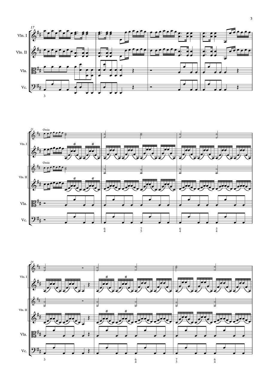 Vivaldi - RV 589, GLORIA - 1. Gloria, for string quartet String Quartet scores gallery preview page 3