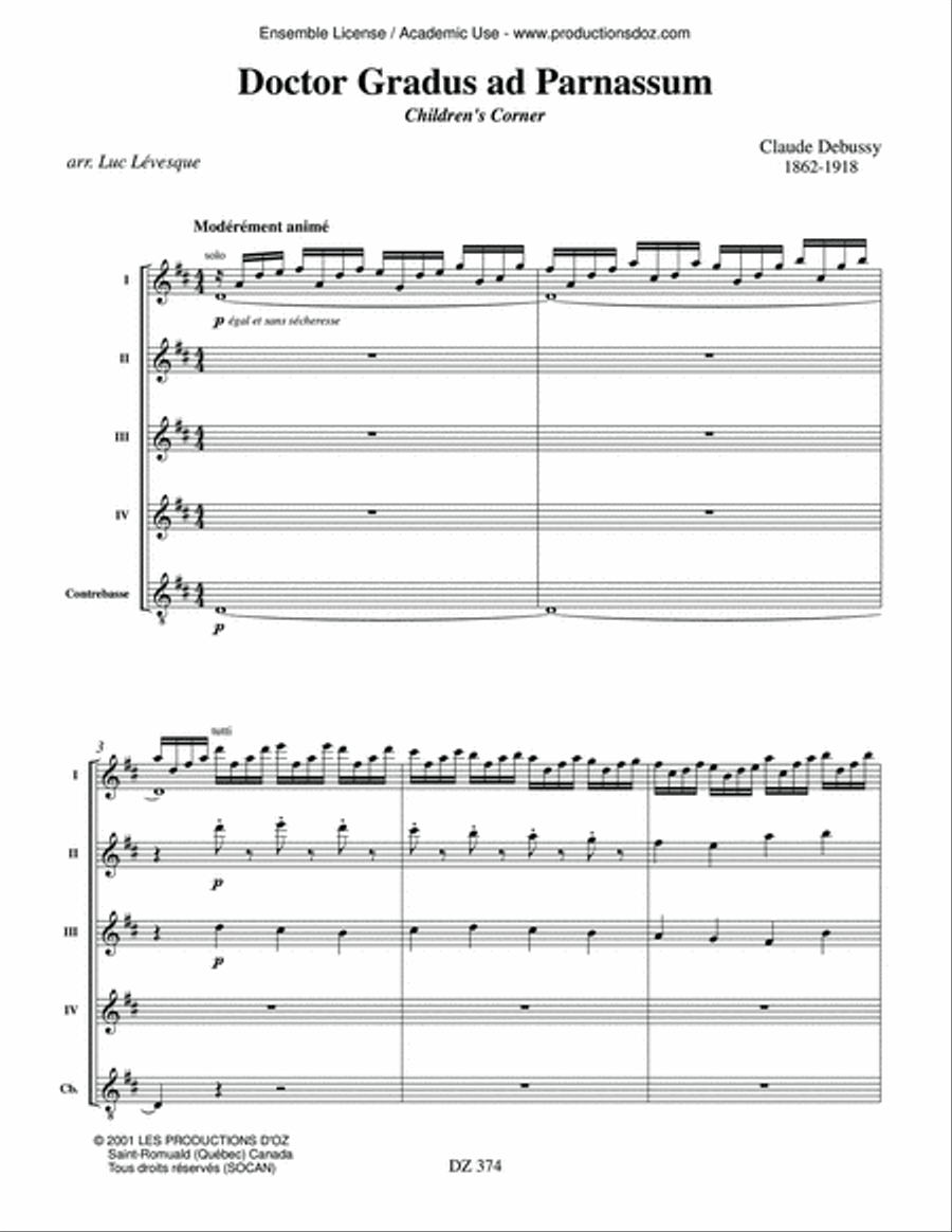 Doctor Gradus ad Parnassum Guitar Ensemble scores gallery preview page 3