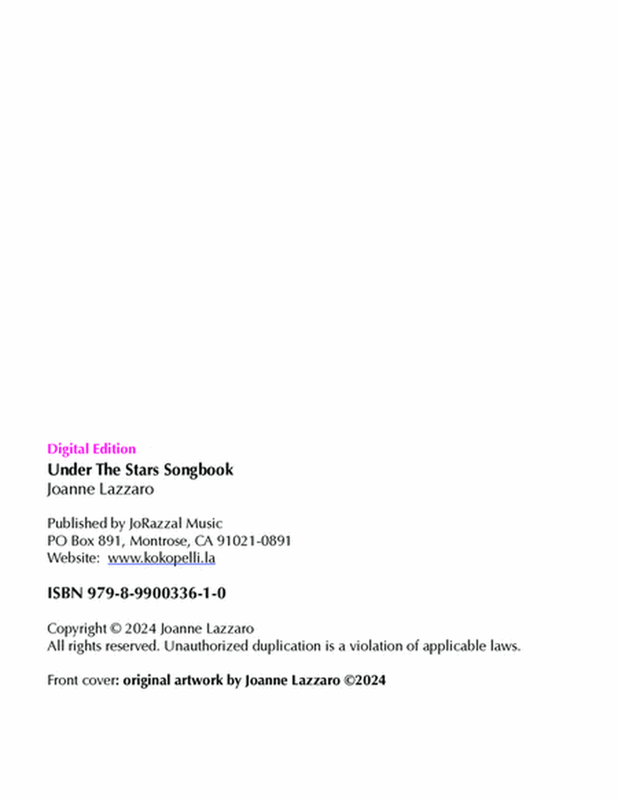 Under The Stars Songbook