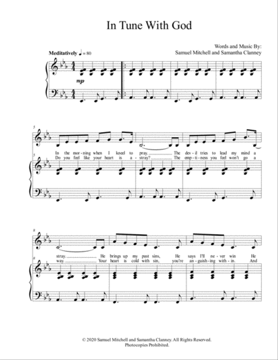 In Tune With God Vocal Duet scores gallery preview page 1