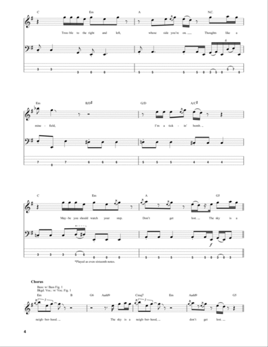 The Sky Is A Neighborhood Guitar Tablature scores gallery preview page 4