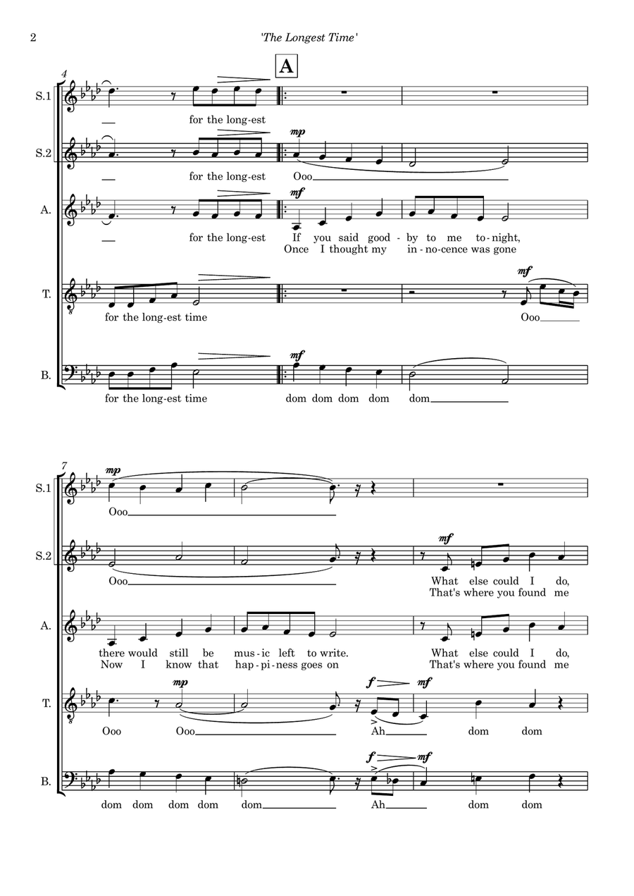 The Longest Time 4-Part scores gallery preview page 4