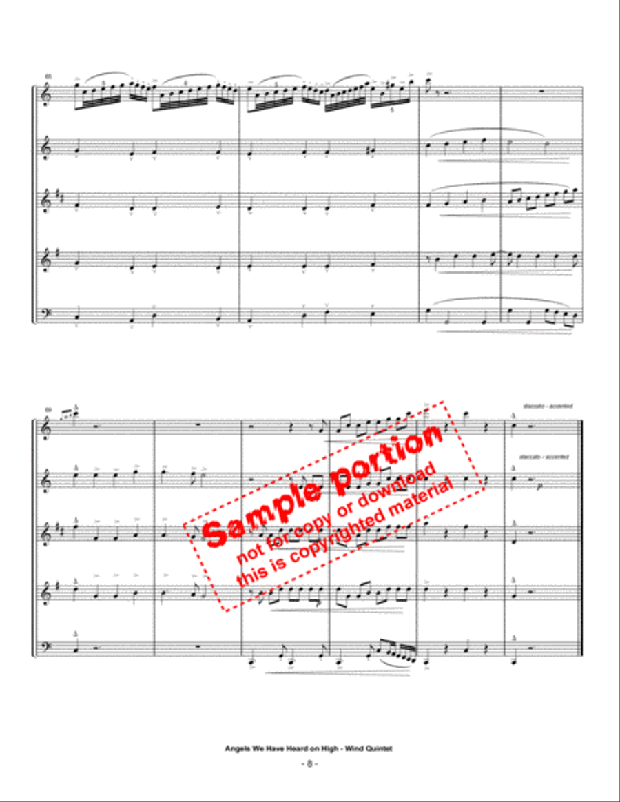 Angels We Have Heard on High Woodwind Ensemble scores gallery preview page 5