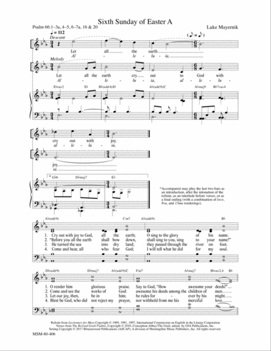 Sixth Sunday of Easter A 4-Part scores gallery preview page 1