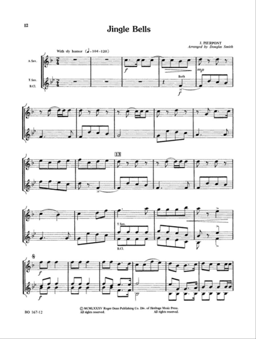 Christmas Folio for Four-Plus Woodwinds - Alto Sax Woodwind Ensemble scores gallery preview page 4