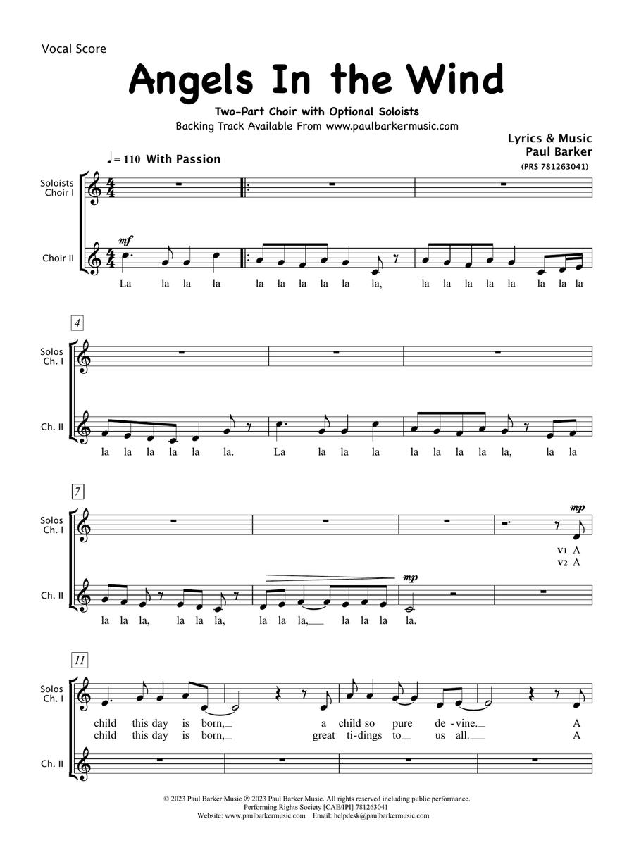 Angels In The Wind (Vocal Score) 2-Part scores gallery preview page 1