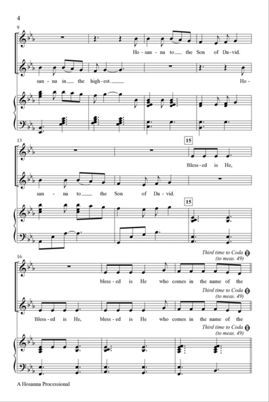 A Hosanna Processional Unison Choir scores gallery preview page 3