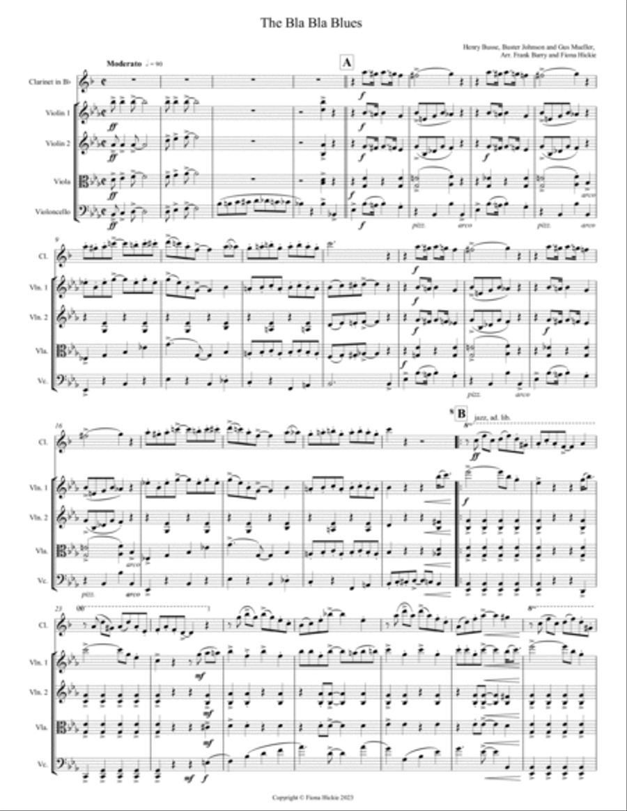 The Bla Bla Blues String Quartet scores gallery preview page 2