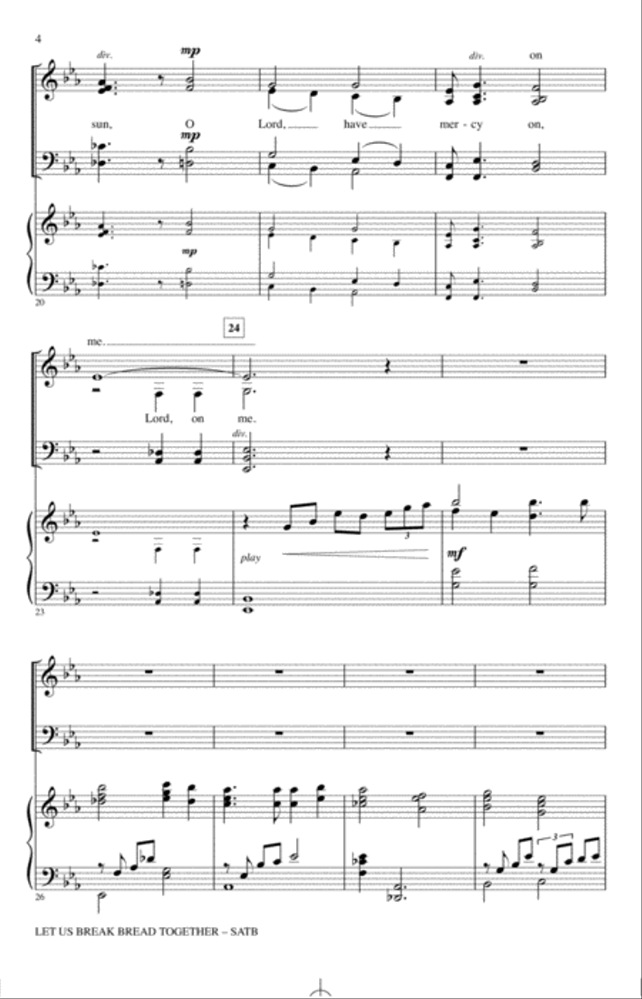 Let Us Break Bread Together 4-Part scores gallery preview page 3