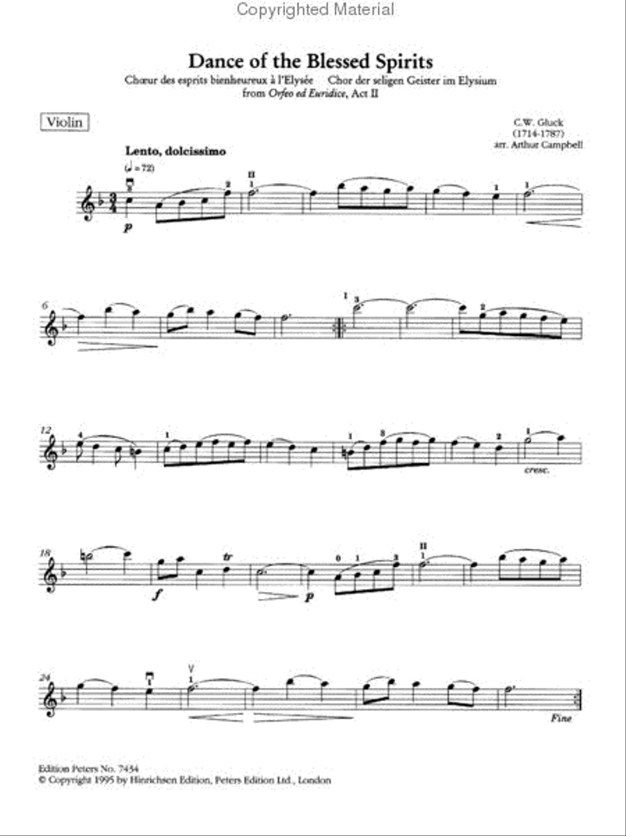 Dance of the Blessed Spirits - Flute (or Violin) and Piano Flute Solo scores gallery preview page 3