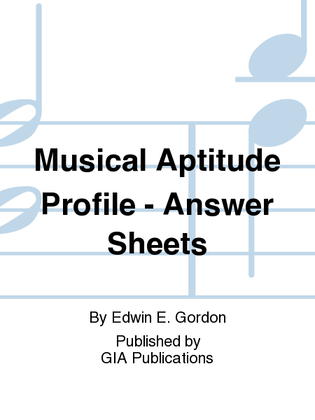 Musical Aptitude Profile - Answer Sheets