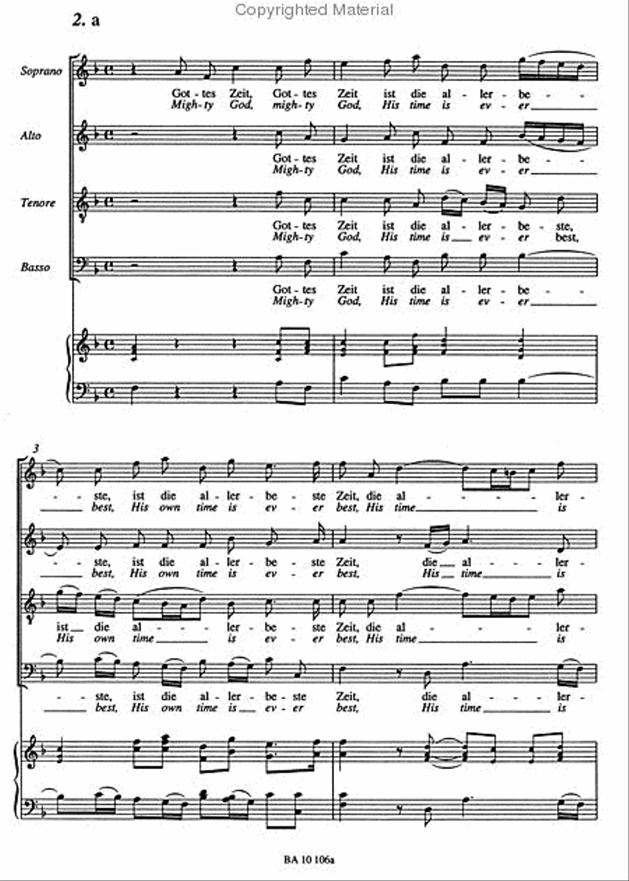 Mighty God, His time is ever best BWV 106 'Actus tragicus' 4-Part scores gallery preview page 4