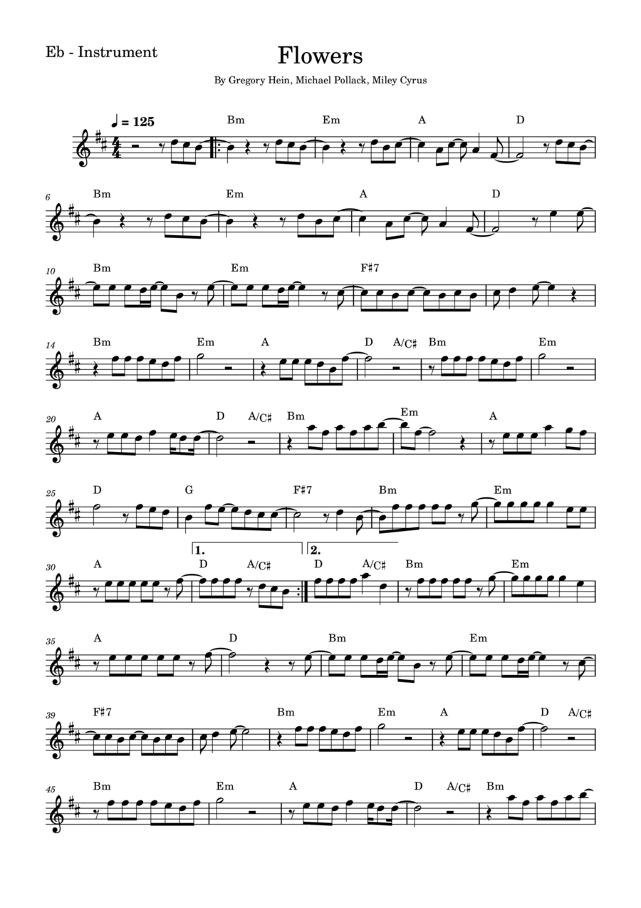 Flowers Alto Saxophone scores gallery preview page 1