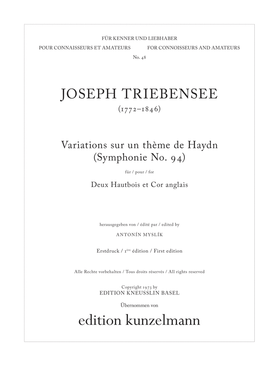 Variations on a theme by Haydn (Symphony no. 94) English Horn scores gallery preview page 1
