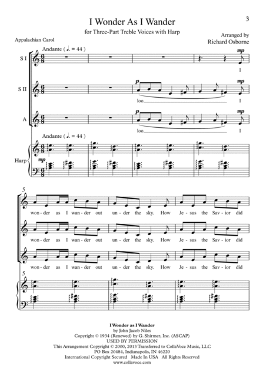 I Wonder As I Wander SSA scores gallery preview page 2