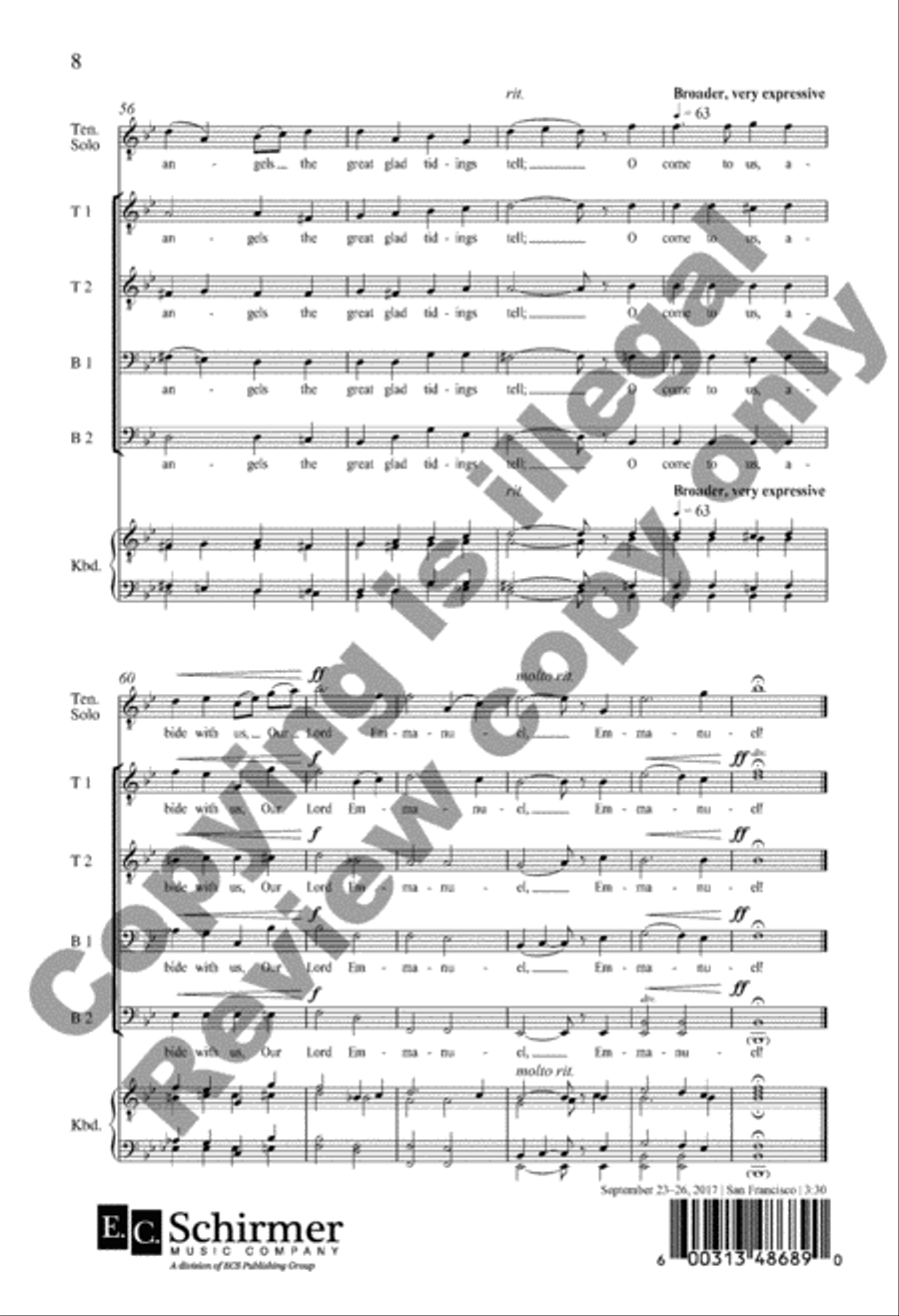 O Little Town of Bethlehem TTBB scores gallery preview page 8