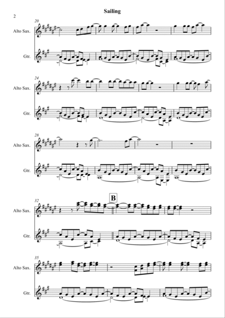Sailing Alto Saxophone scores gallery preview page 2