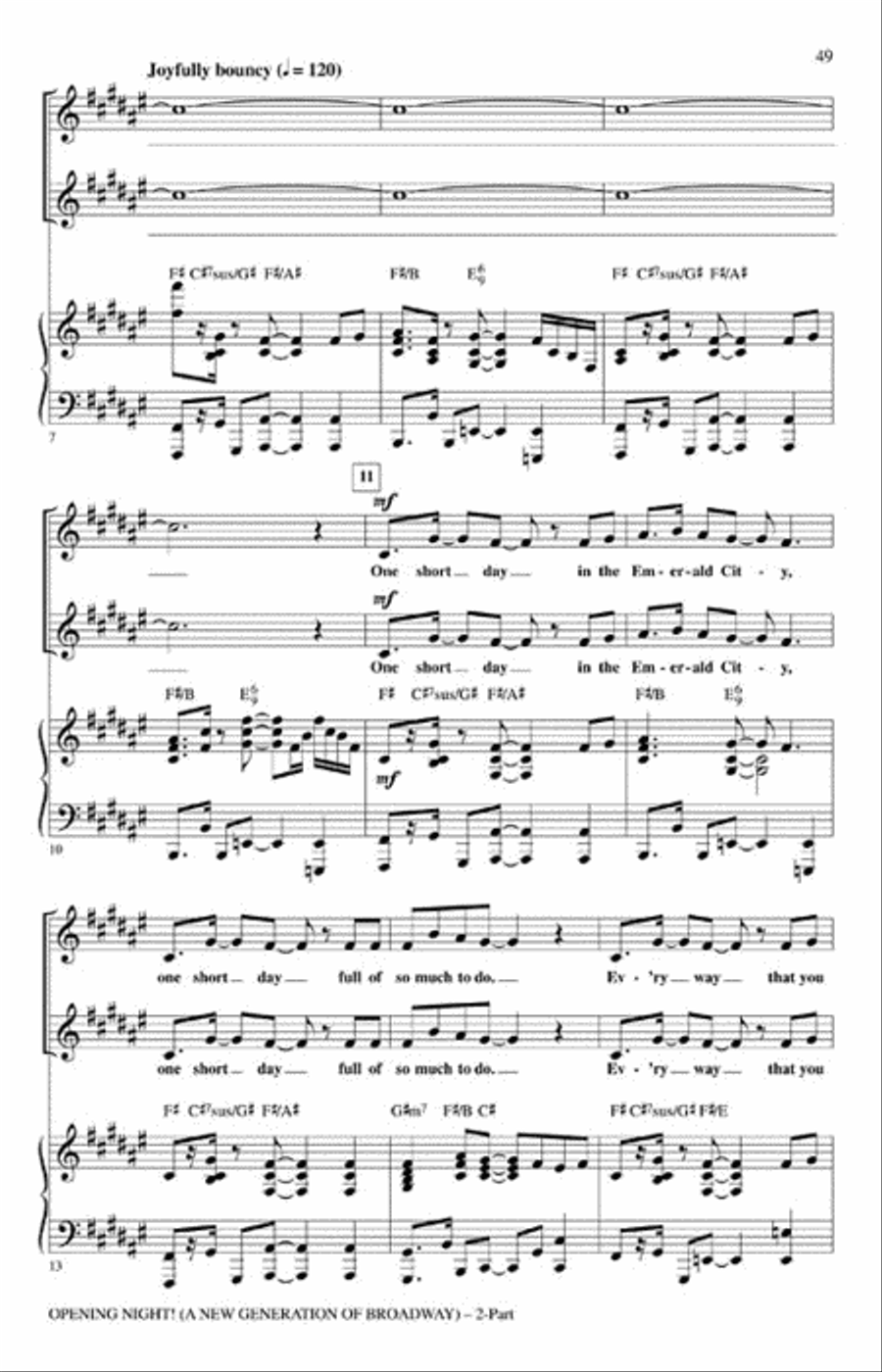 Opening Night Opening Night 2-Part scores gallery preview page 9