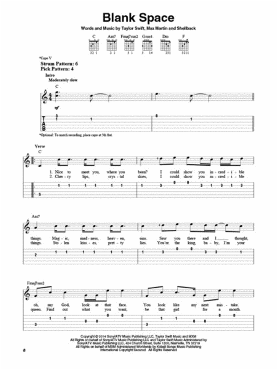 Taylor Swift – 1989 Electric Guitar scores gallery preview page 4