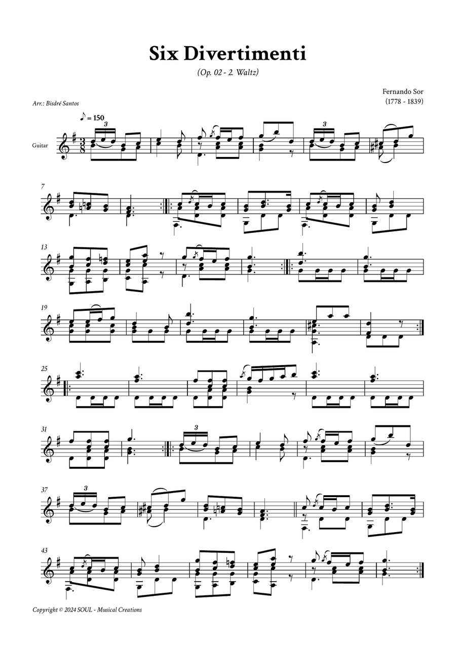 Six Divertimenti - Opus 02 Acoustic Guitar scores gallery preview page 3