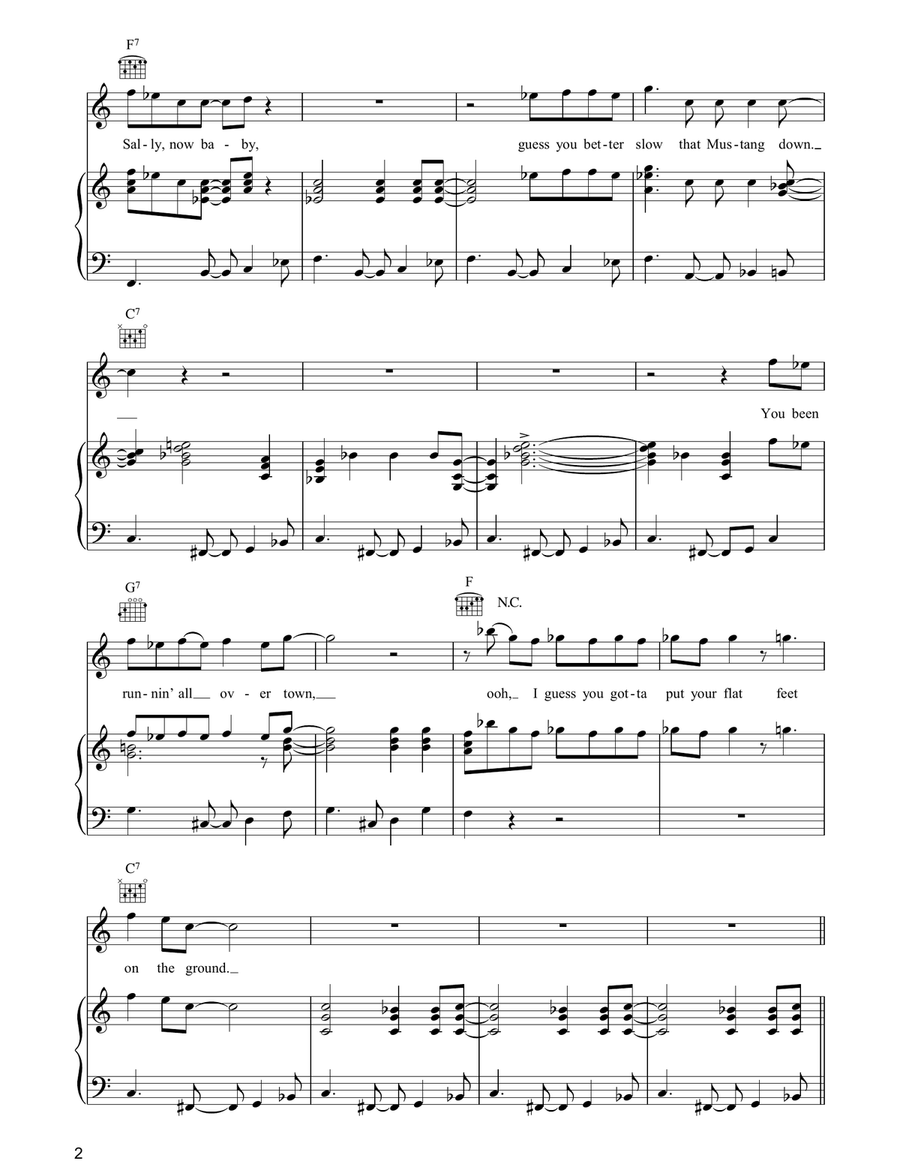 Mustang Sally Mustang Sally Piano, Vocal, Guitar scores gallery preview page 2