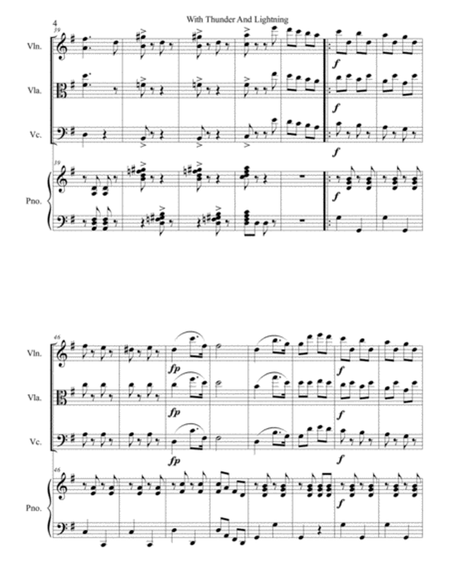 Johann Strauss II - Thunder and Lightning Polka arr. for piano quartet (score and parts)