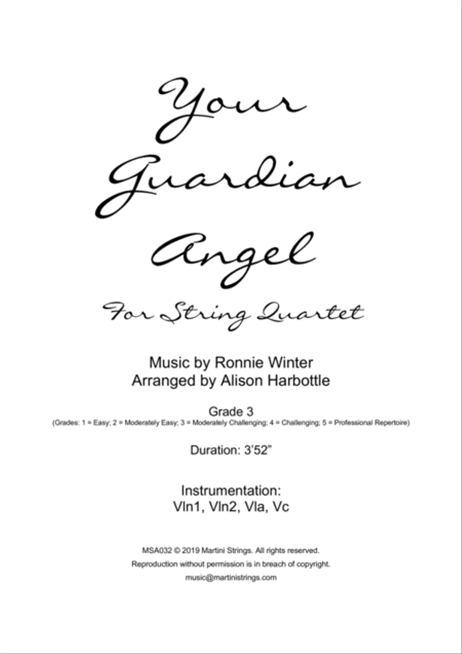 Your Guardian Angel String Quartet scores gallery preview page 1