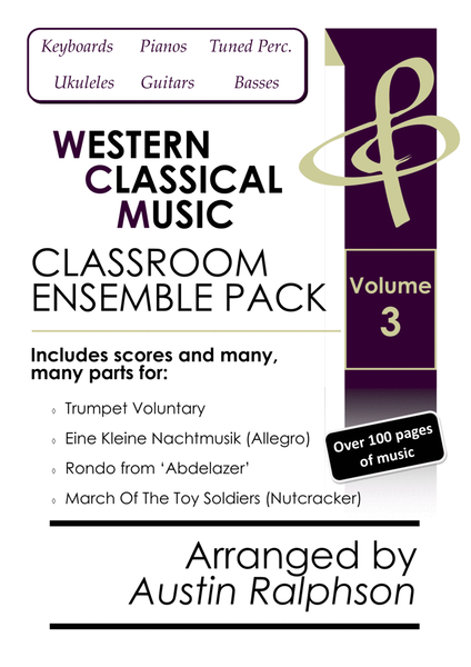 VOLUME 3: Western Classical Music Classroom Ensemble Pack (4 pieces) with backing tracks image number null