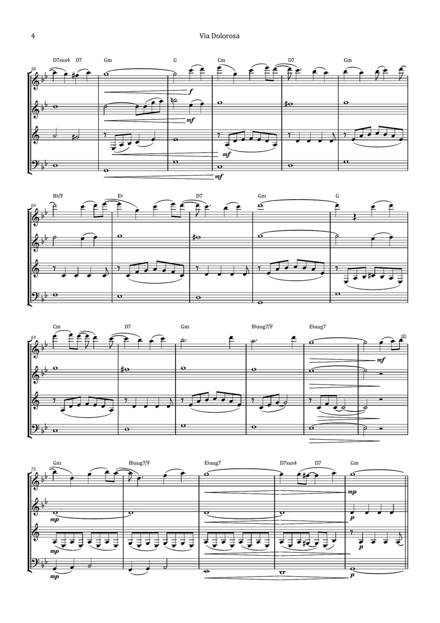Via Dolorosa Woodwind Quartet scores gallery preview page 4