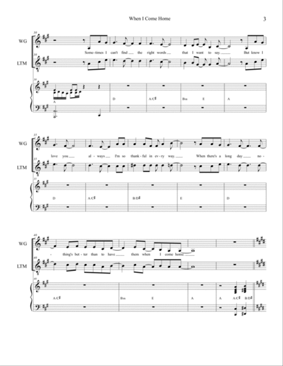 When I Come Home Small Ensemble scores gallery preview page 3
