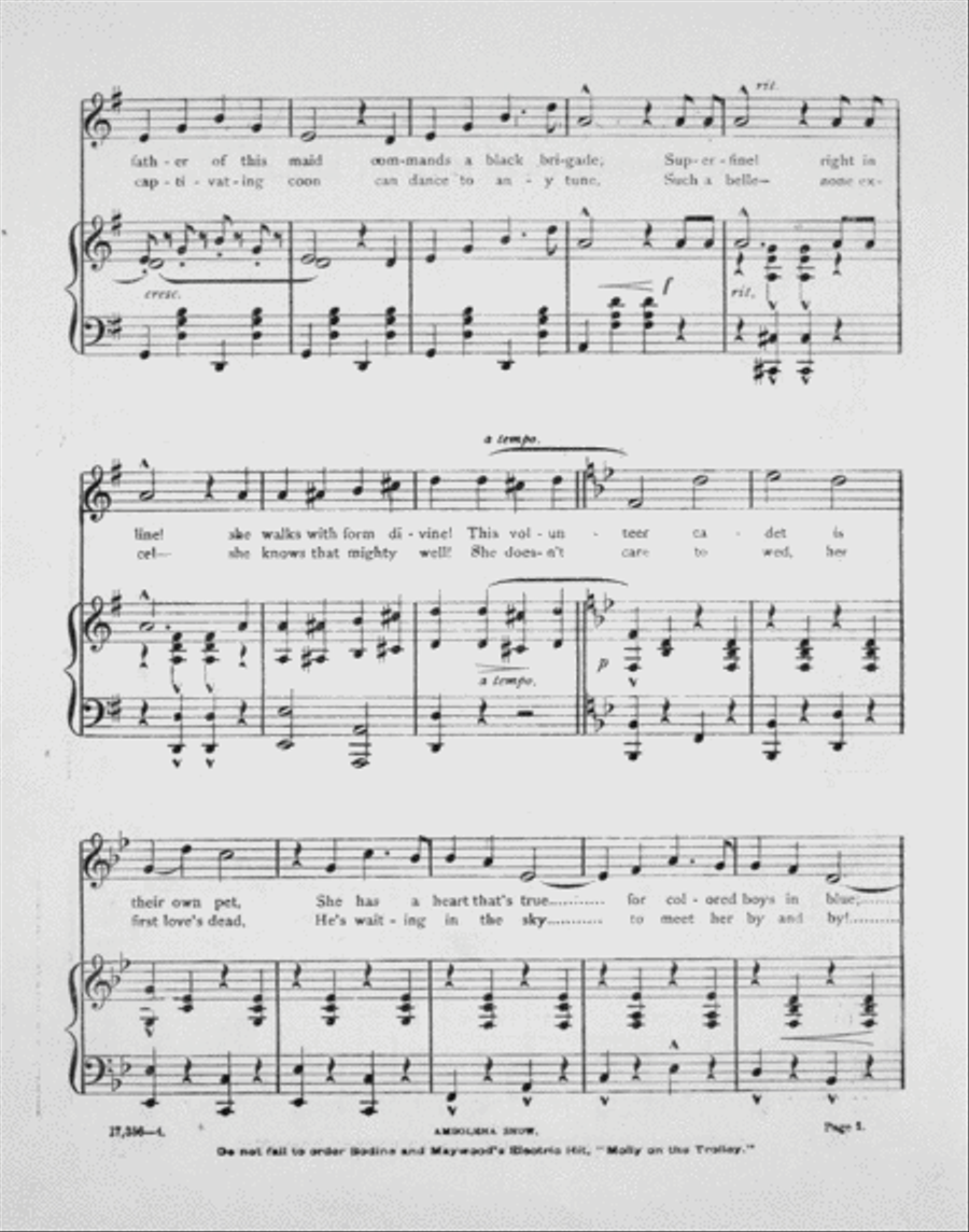 Ambolena Snow. An Afro-American Military Ballad Voice scores gallery preview page 3