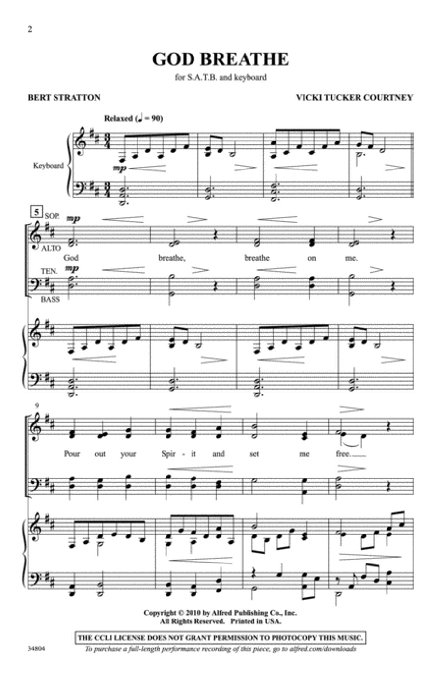 God Breathe God Breathe 4-Part scores gallery preview page 2
