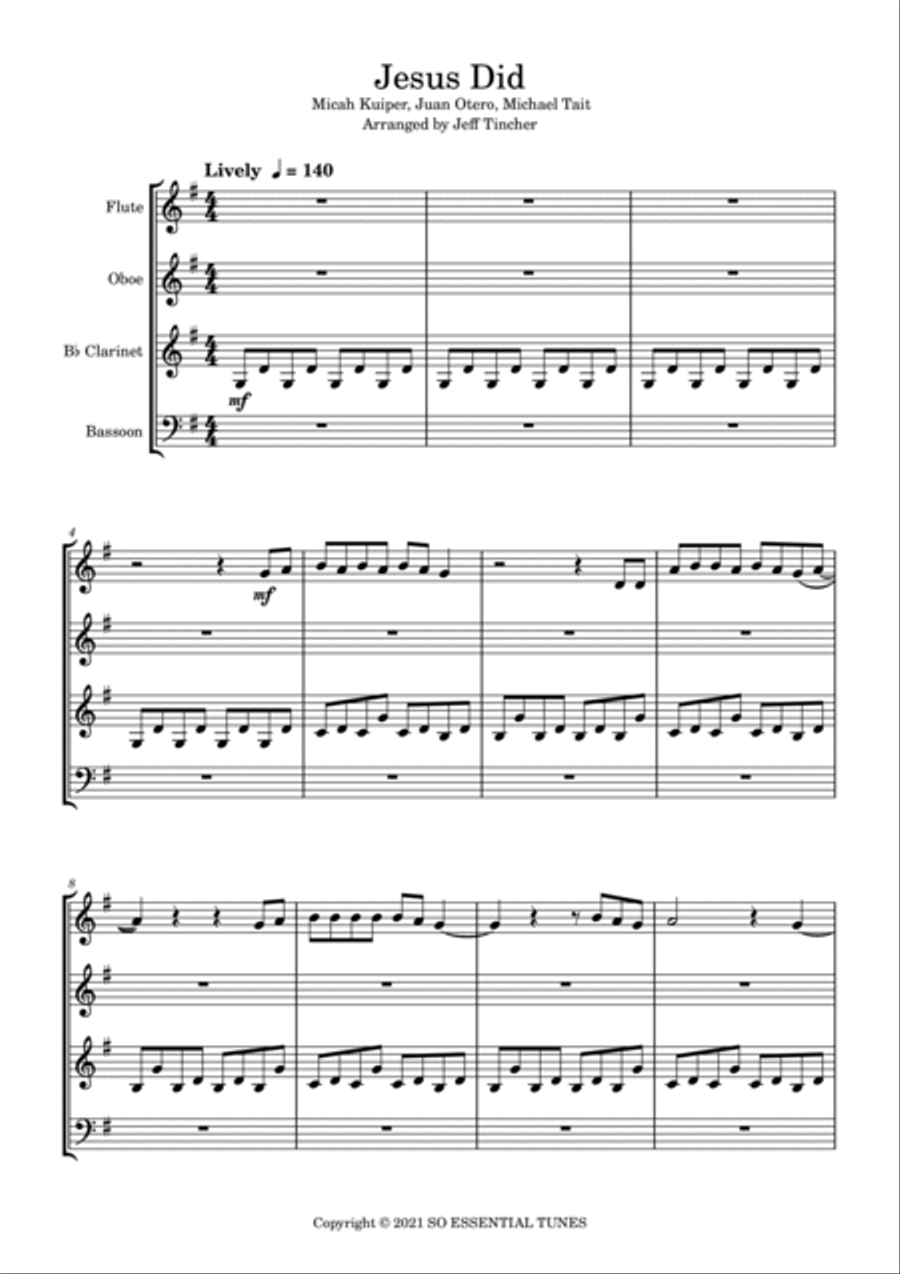 Jesus Did Woodwind Quartet scores gallery preview page 2