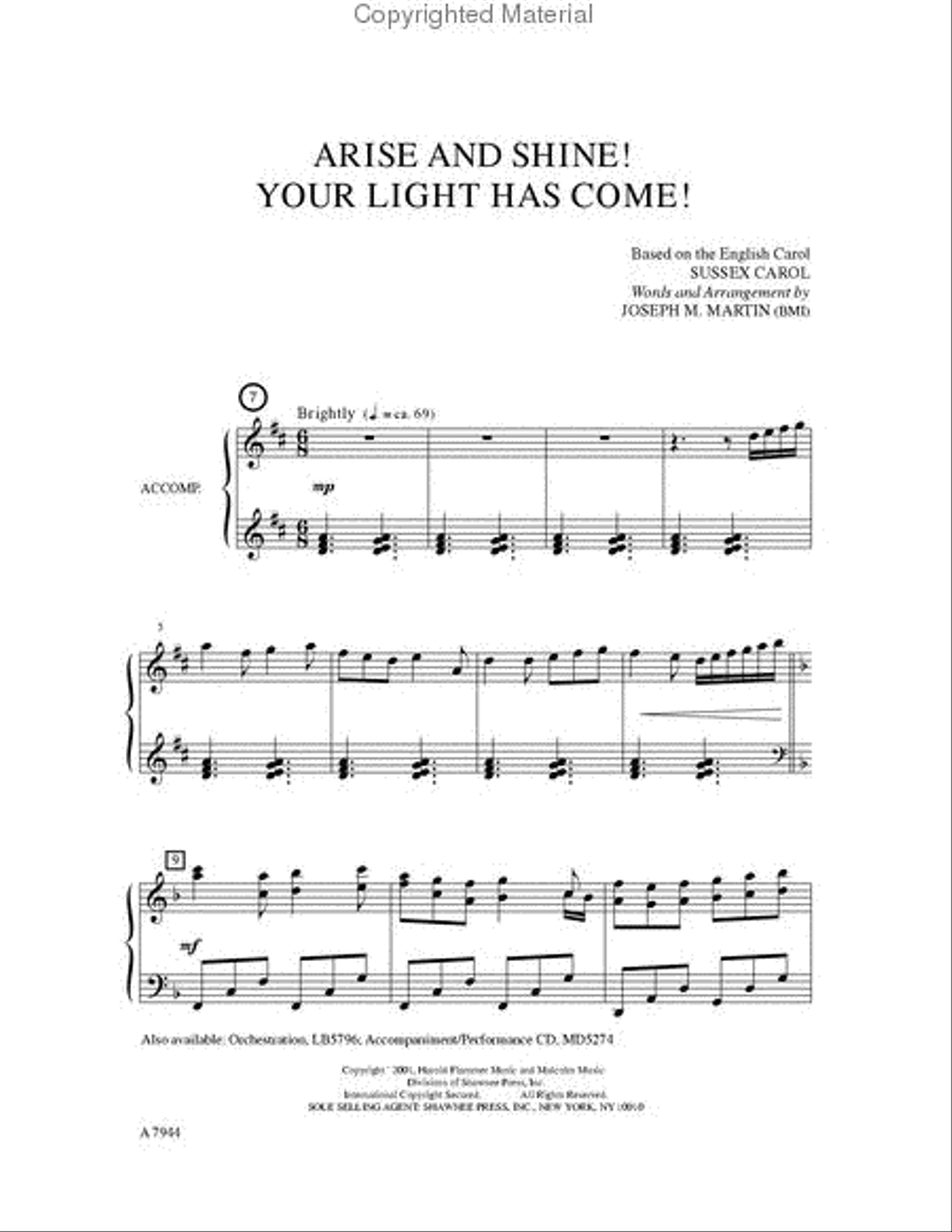 Arise and Shine! Your Light Has Come! 4-Part scores gallery preview page 2