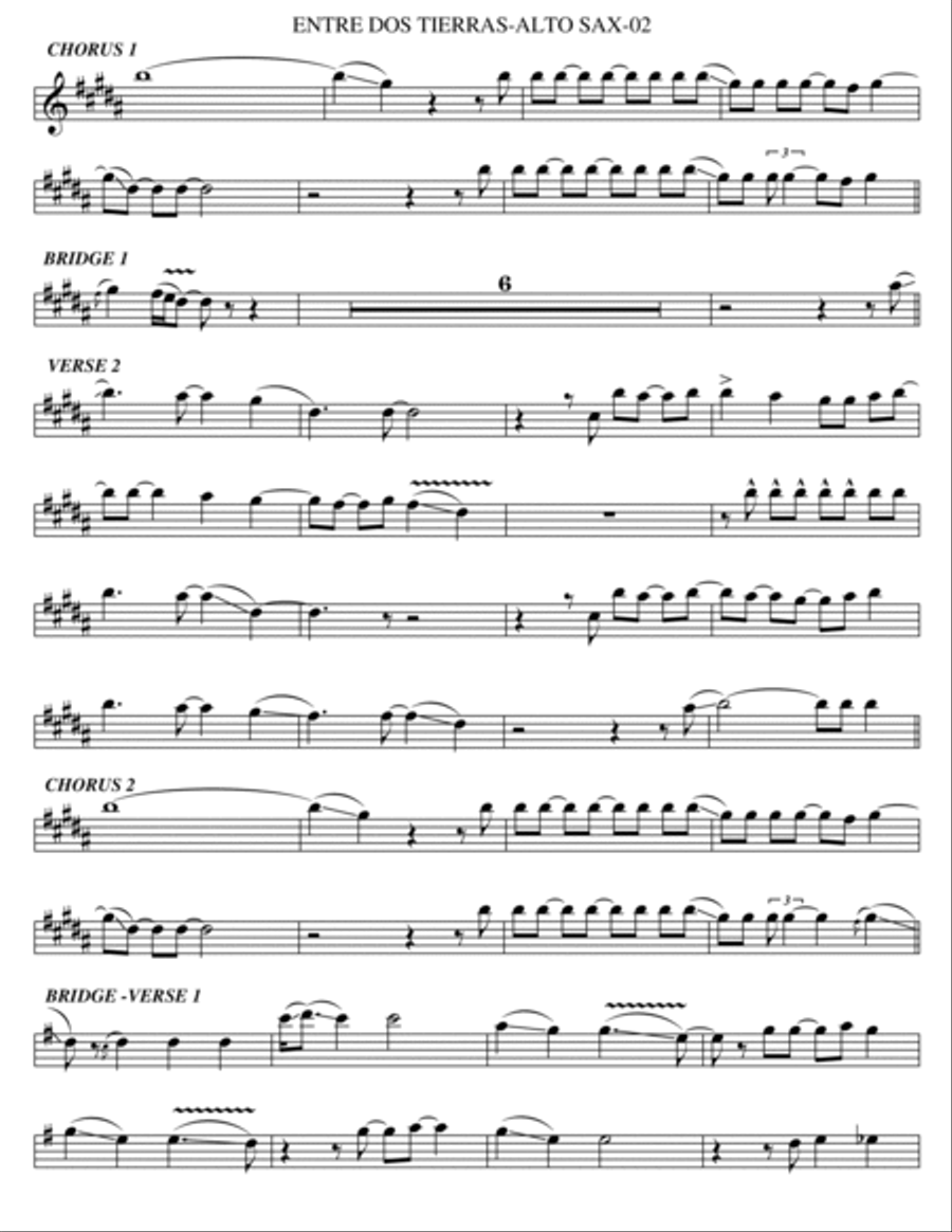 Entre Dos Tierras Alto Saxophone scores gallery preview page 2