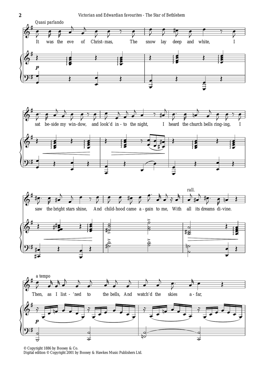 The Star Of Bethlehem Piano, Vocal scores gallery preview page 2