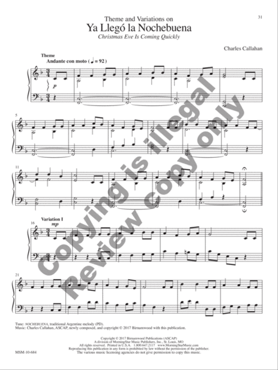 Cantad al Señor: 12 Spanish and Latin American Hymn Settings for Organ Organ Solo scores gallery preview page 14