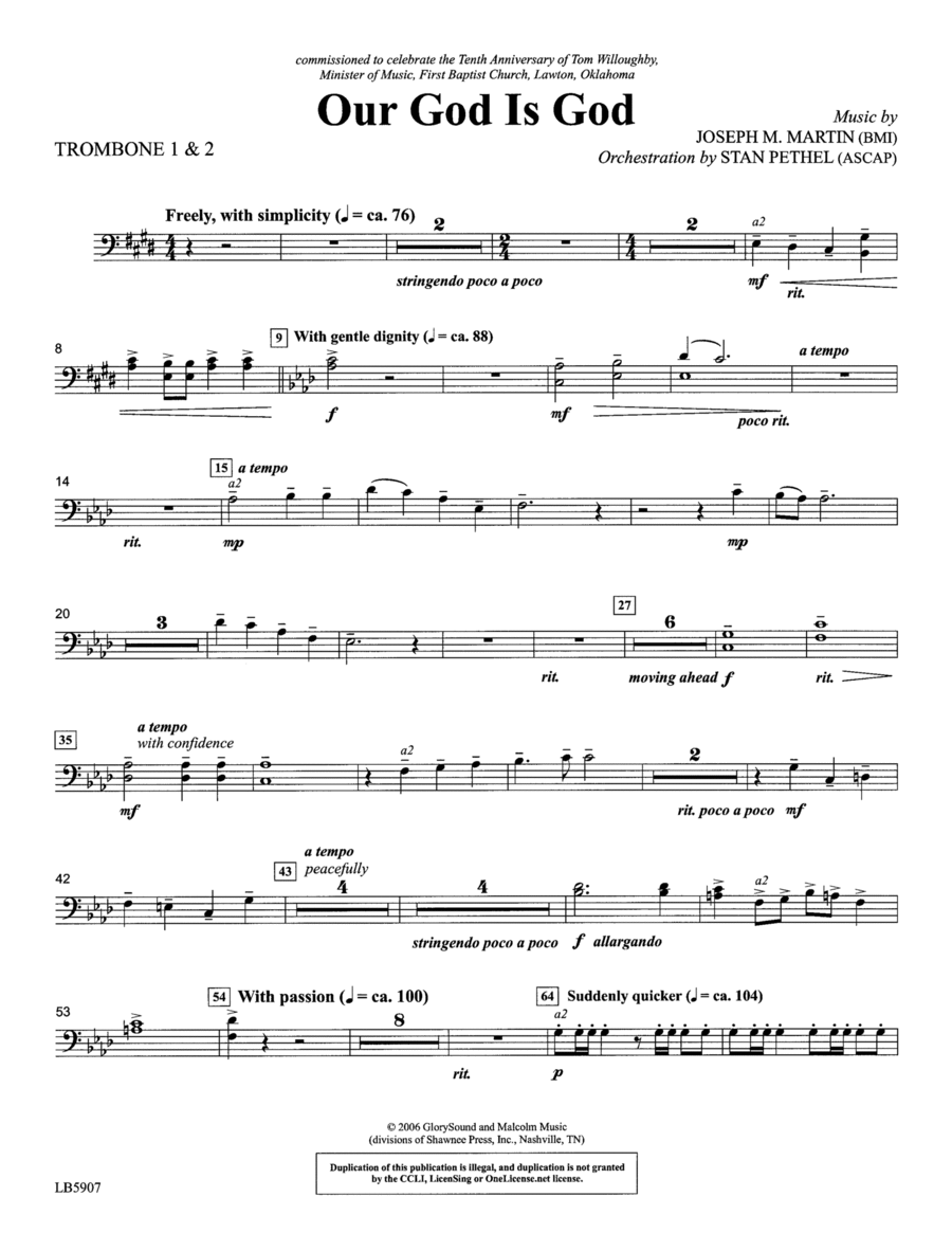 Our God Is God - Trombone 1 & 2 Choir scores gallery preview page 1