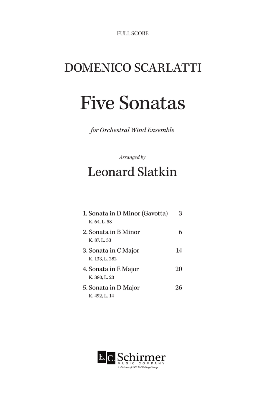 Five Sonatas (Downloadable Additional Full Score) Score scores gallery preview page 3