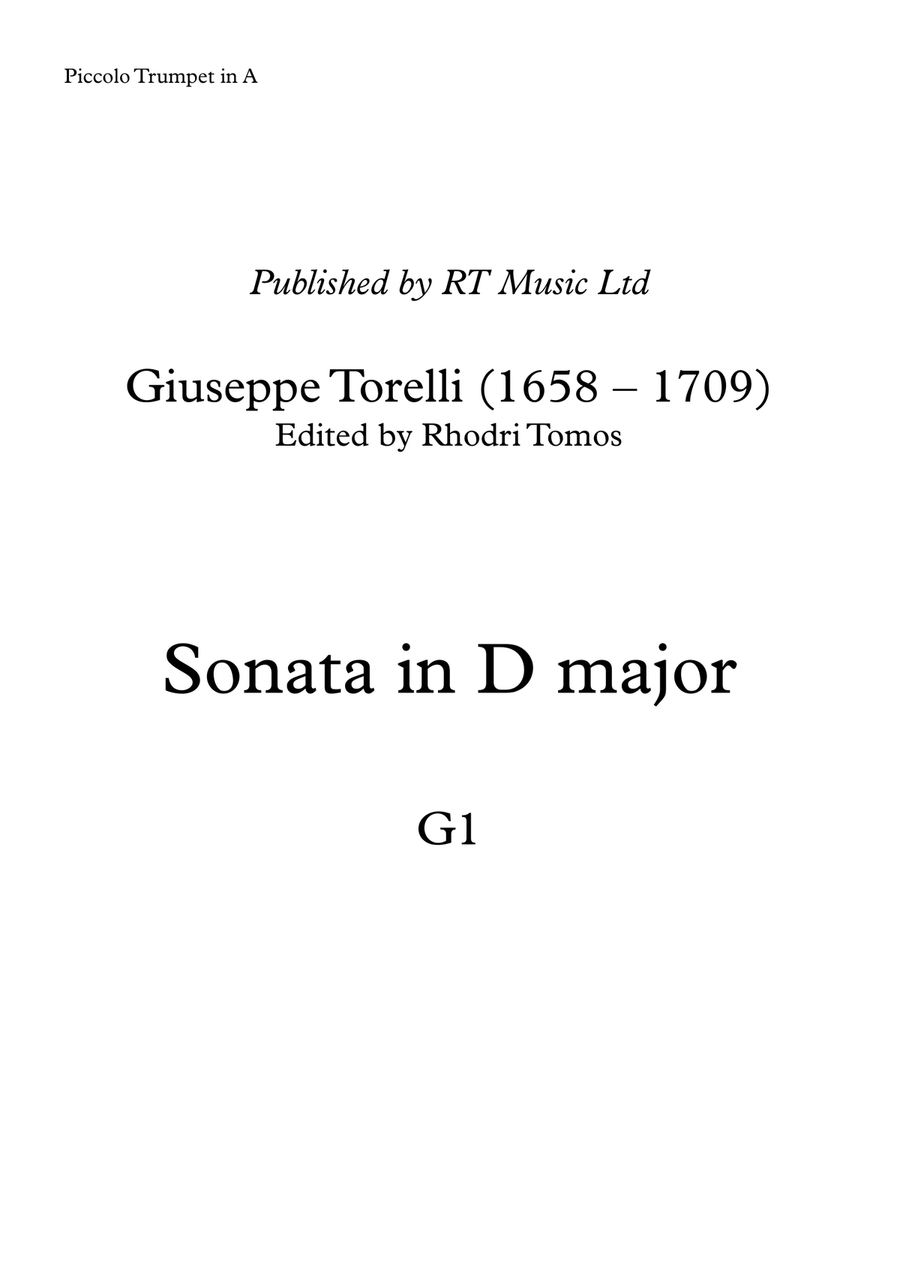 Torelli G1 Sonata for Trumpet in D major C Trumpet scores gallery preview page 1