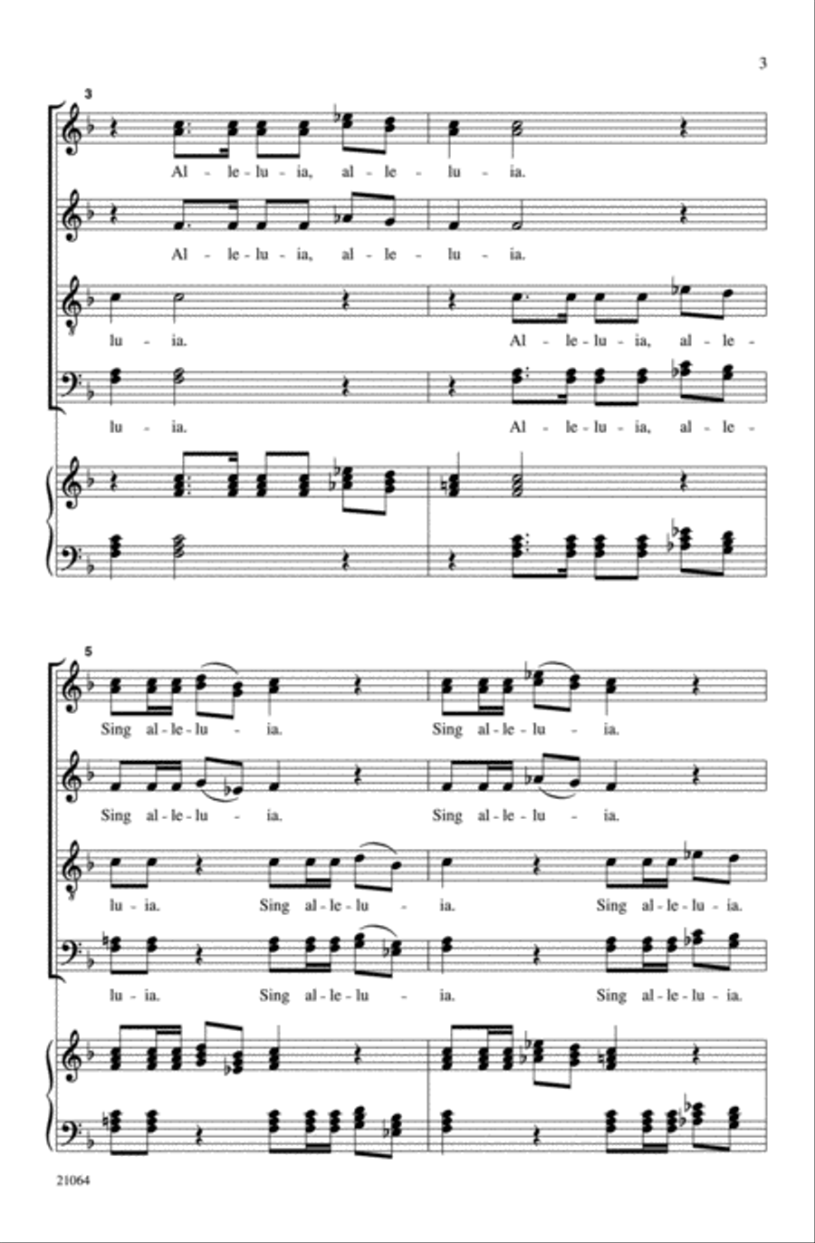 Alleluia Fanfare 4-Part scores gallery preview page 3