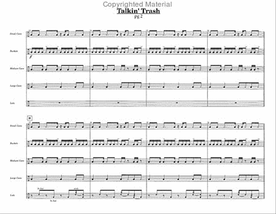 Talkin' Trash Talkin' Trash Percussion Ensemble scores gallery preview page 3