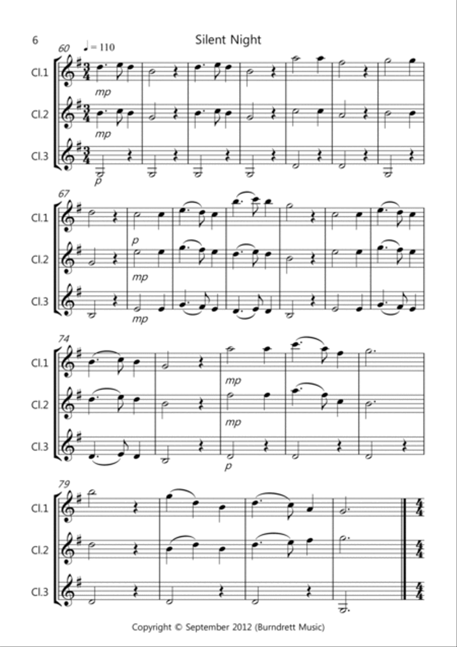 8 Easy Christmas Trios for Clarinet 8 Easy Christmas Trios for Clarinet Clarinet Solo scores gallery preview page 6