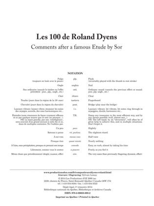 Les 100 de Roland Dyens - Comments after a famous Etude by Sor