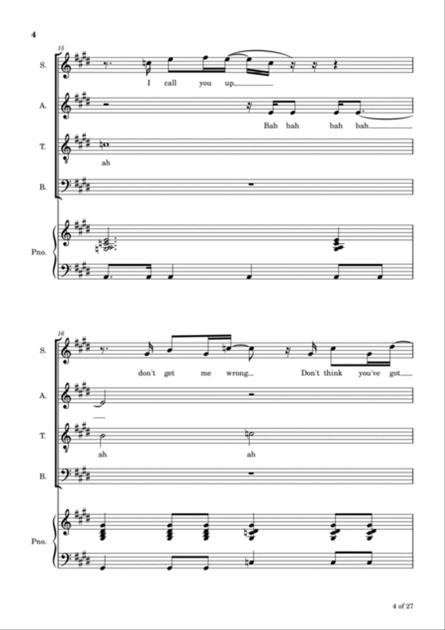 I'm Not In Love 4-Part scores gallery preview page 5
