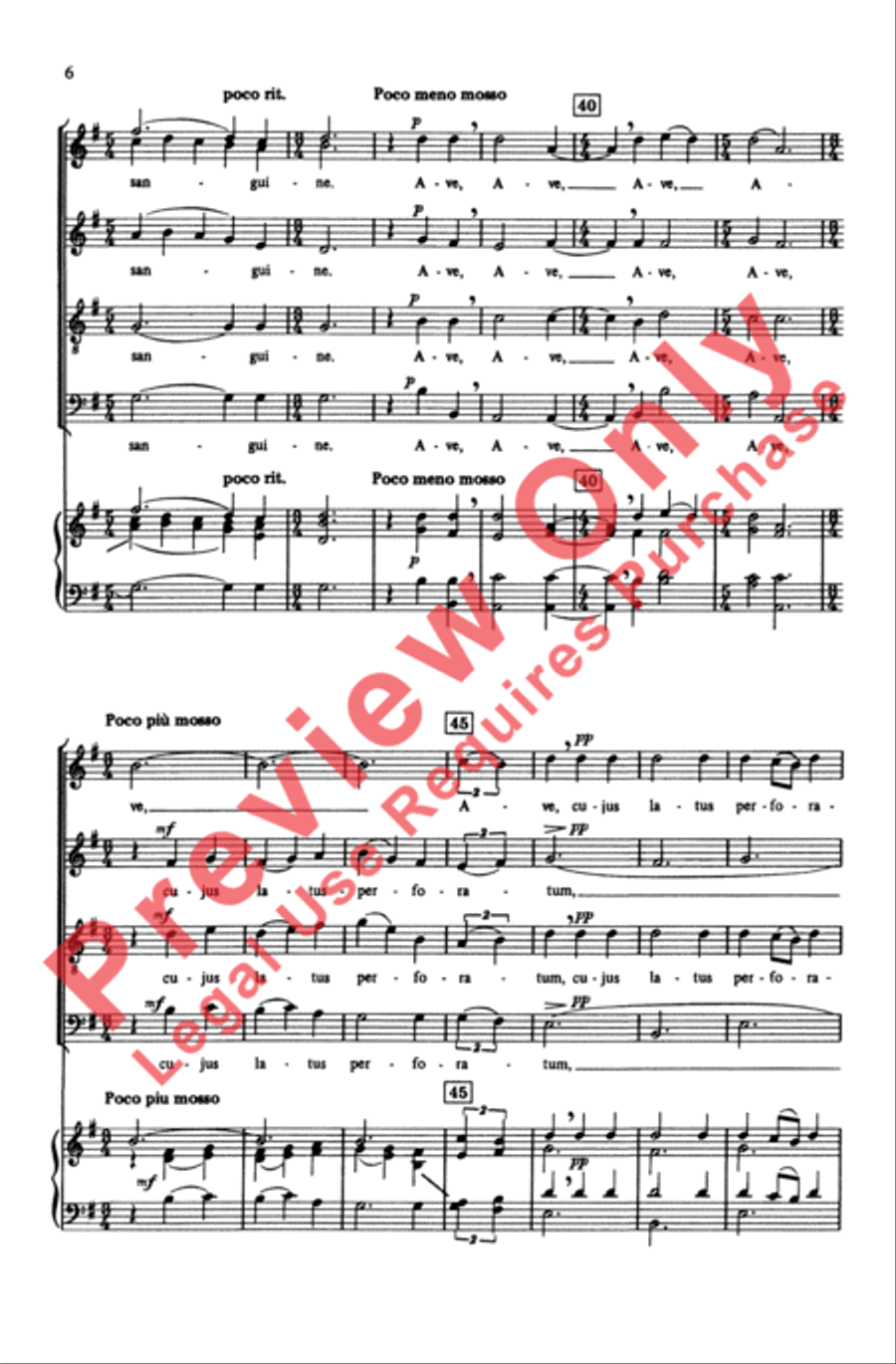 Ave Verum Corpus 4-Part scores gallery preview page 5